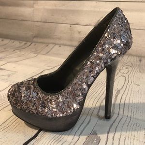 SM New York Sequin Heels